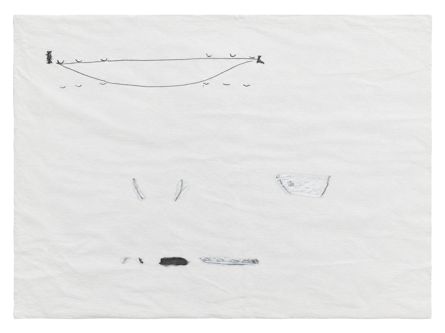 My Pale Dreams of You, Jerusalem 68, 2025, pencil and oil pastel on pattern paper: a dreamed Jerusalem in outlines and names. Marko Havlini