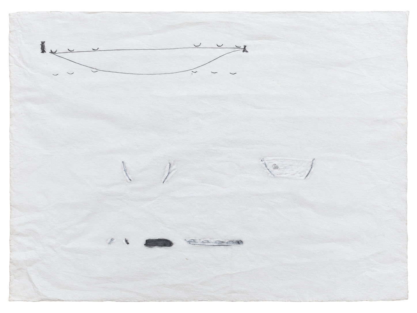 My Pale Dreams of You, Jerusalem 64, 2025, pencil and oil pastel on pattern paper: a dreamed Jerusalem in outlines and names. Marko Havlini