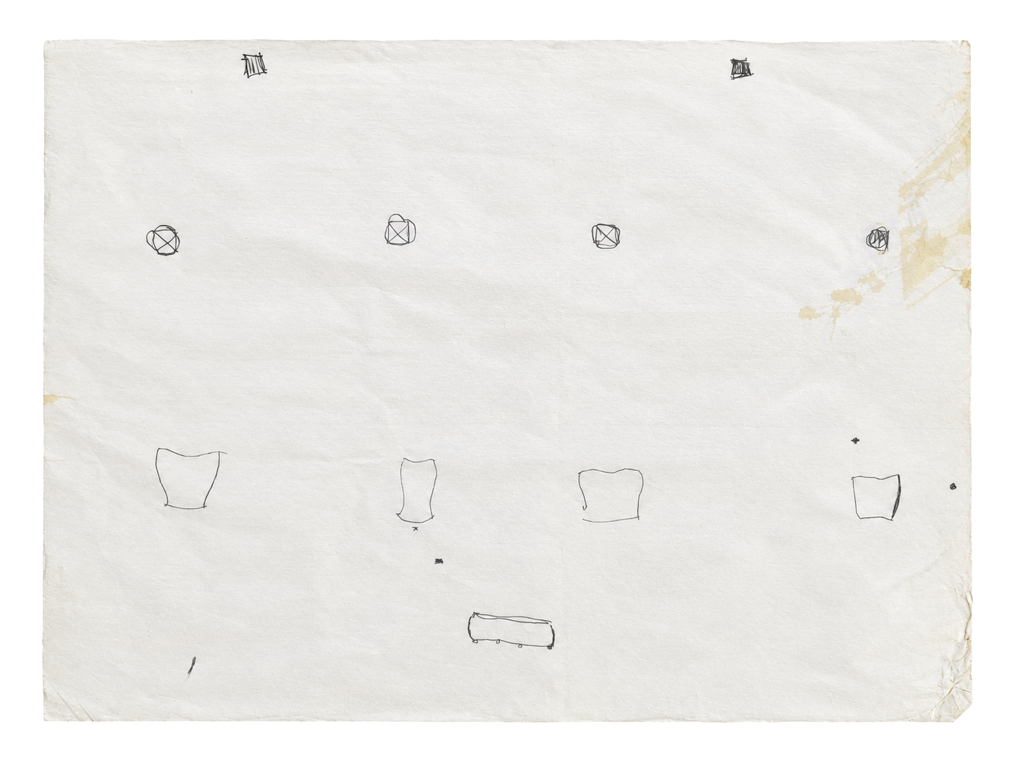 My Pale Dreams of You, Jerusalem 52, 2025, pencil and oil pastel on pattern paper: a dreamed Jerusalem in outlines and names. Marko Havlini