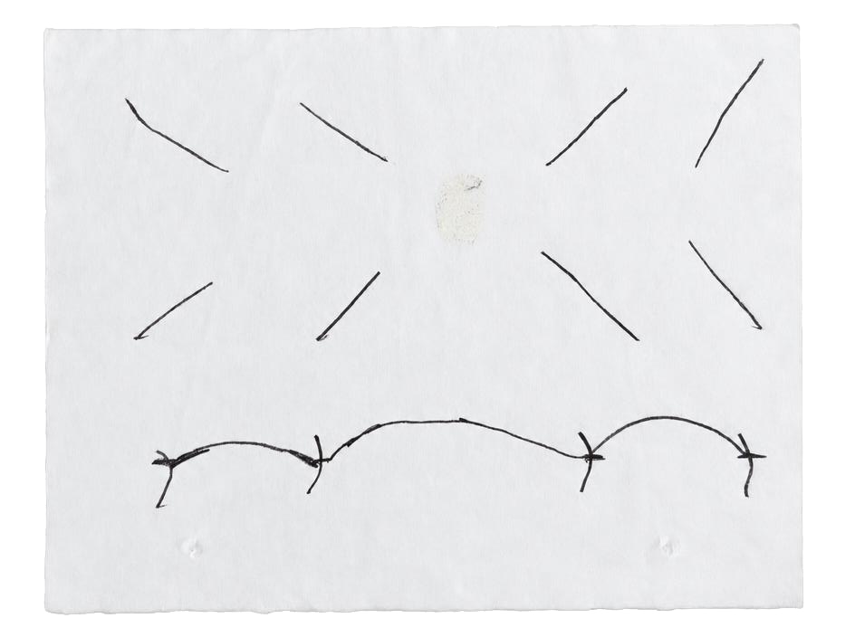 My Pale Dreams of You, Jerusalem 86, 2025, pencil and oil pastel on pattern paper: a dreamed Jerusalem in outlines and names. Marko Havlini