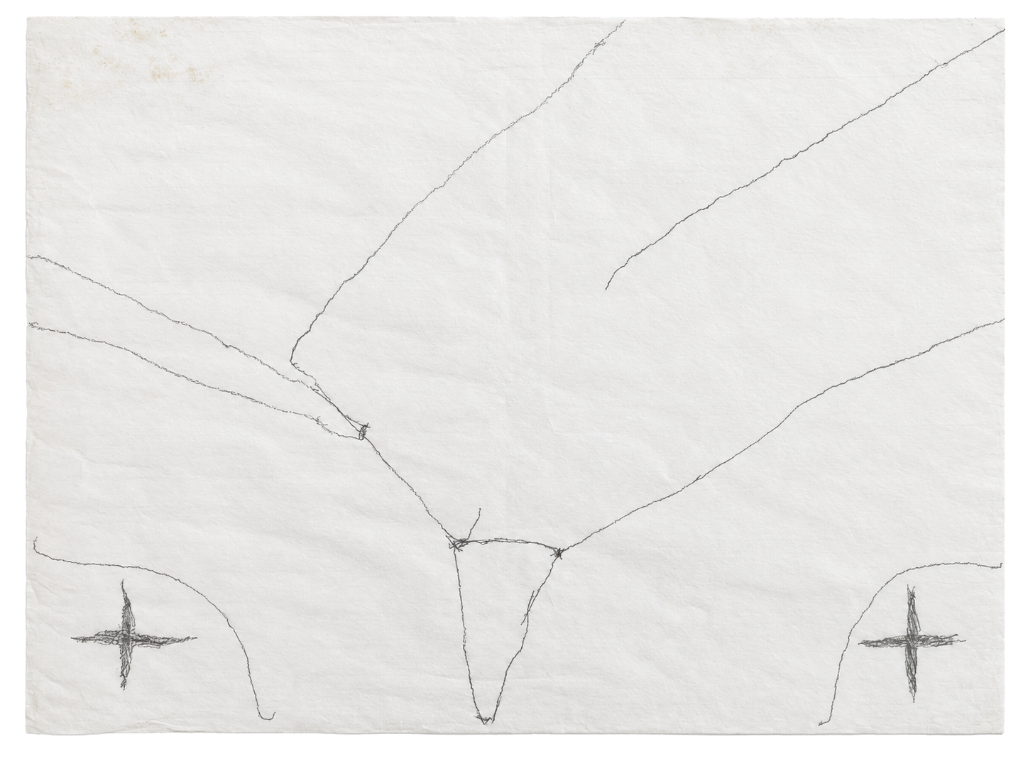 My Pale Dreams of You, Jerusalem 59, 2025, pencil and oil pastel on pattern paper: a dreamed Jerusalem in outlines and names. Marko Havlini