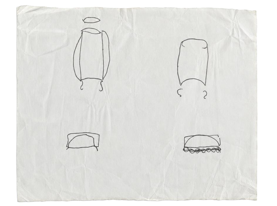 My Pale Dreams of You, Jerusalem 76, 2025, pencil and oil pastel on pattern paper: a dreamed Jerusalem in outlines and names. Marko Havlini
